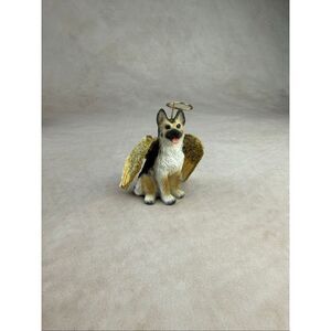 Miniature German Shepherd Dog Figurine Angel Wings